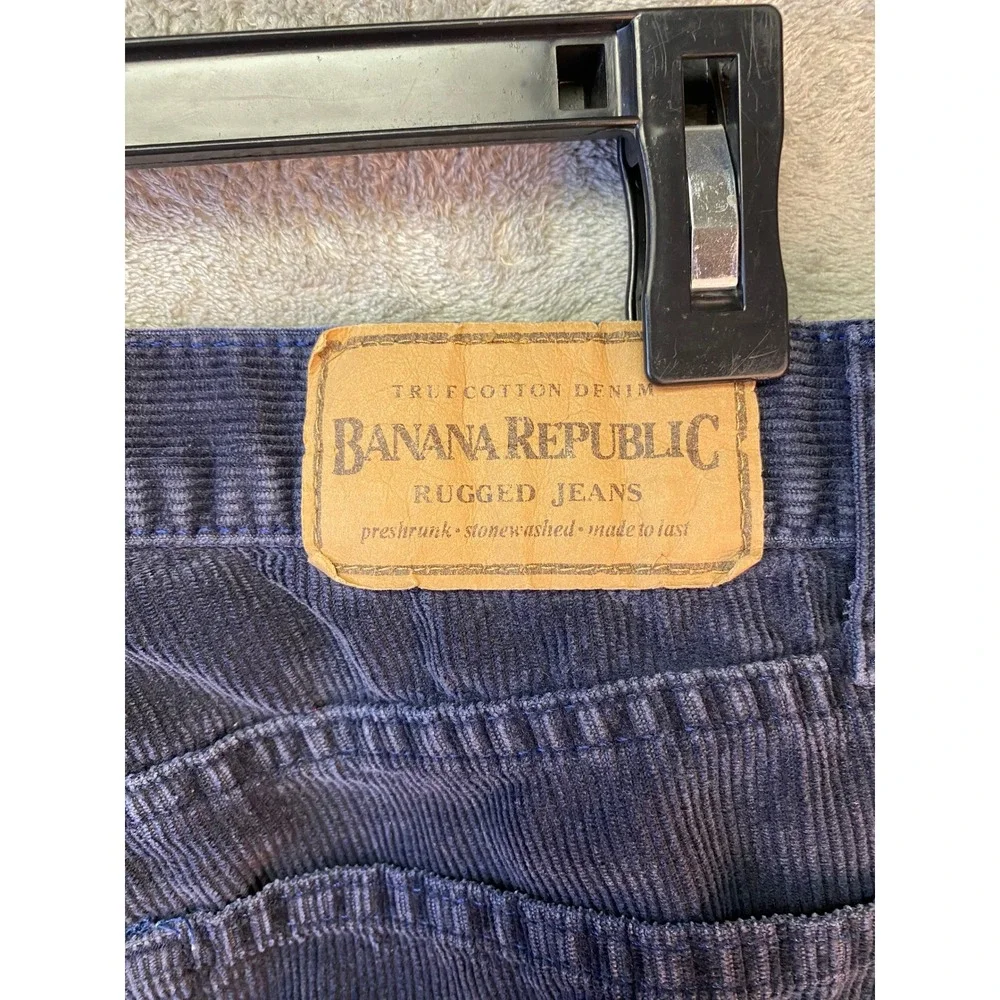 Banana Republic Rugged Jeans Corduroy Pants Mens 36L Navy Blue Straight 36x31